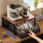 Kitchen Coffee Machine Storage Rack Stand Shelf With Pull Out Drawer Organzier