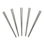 5 Pairs Reusable Non-slip Metal Chopsticks Korean Chinese Food Chopsticks
