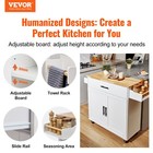 Vevor 35 4  Kitchen Island Cart Rolling Storage Cabinet Cart With Drawer   Rack