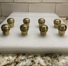  8  Mcm Solid Brass Drawer Pulls Knobs Cone Shape W accent Rings    1   h    Very Euc 