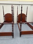 68122  Pair Of Mahogany Four-poster Twin Beds By Tobey Furniture