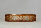 Bohemian Czech Crystal Amber Cut2clear 4 Pc Vanity Set Beautiful Very Elaborate 