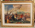 Vtg 80 s Framed Color Art Print Of Goya s  dance On The Banks Of The Manzanares 