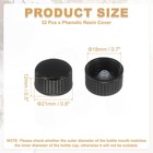 32 Pcs Phenolic Resin Cover  18mm Poly Seal Screw Caps  Black