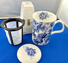 2 X Bluie Chintz Infuser Mugs  Fine Bone China Madeengland Roy Kirkham 10oz New