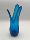 Vintage Viking Early Epic Flared Bluenique Swung Vase Aqua Color 8 5   