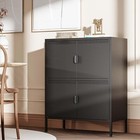 Elegro Home Metal Storage Cabinet With 4 Doors  Steel Locker Sideboard Buffet