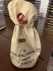 Vintage Canvas Bank Money Bag And Plastic Containers
