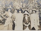 Rare Old Vintage Photo Group Shot Fancy Hats Fashion Statement Women Guy