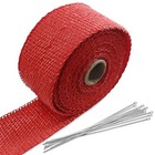 2  X 16 Ft Motorcycle Exhaust Heat Wrap Roll  Exhaust Manifold Heat Wrap Red