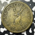 1859 Ceylon Colombo A   B  Scott Coffee Store Token Lot jm9014 Elephant   Stag