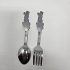 Vntg 1970 s Disney Prod  Stainless By Bonny Pluto Child Fork   Spoon Set  Japan