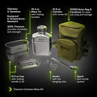 Gritr Titanium Canteen Mess Kit  Camping Open Fire Cookware Set W  Storage Bag