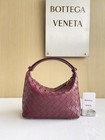 Bottega Veneta Women   s Intrecciato Woven Leather Shoulder Bag Burgundy New