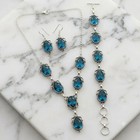 London Blue Topaz Jewelry Set 925 Sterling Silver Necklace Bracelet Earrings Gif
