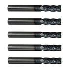 5pcs 1 4  4 Flute Long Carbide End Mill - Hrc58-tialn Coated