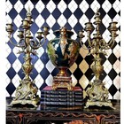 Grand-sized Brass Rococo Candelabra Pair 28in Baroque 6 Arm Candle Holders