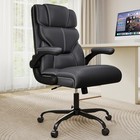 Executive Office Chair With Flip-up Armrests ergonomic Computer Desk Black
