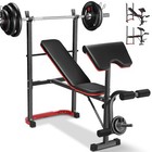 660lbs 8 In 1 Weight Bench Set Adjustable Bench Press W squat Rack Leg Extension