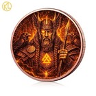 1pc 5oz Allfather Odin With Ravens Gungnir Spear Valknut Copper Coin  Collection