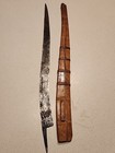 Vintage Philippine Curved Blade Knife Sword With Scabbard