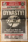 Yankees Win 3rd Straight Ws   Oct 27  2000 Ny Post Complete Newspaper