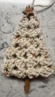 Handmade Set Of 4 Crocheted Granny Square Christmas Tree Primitive Ornaments