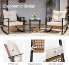 Lausaint Home 3 Pieces Patio Conversation Set With 2-tier Coffee Table  Beige