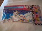 Vtg Lisa Frank Unicorn    school Gear    Pencil Pouch  Sharpener  Eraser   Ruler 