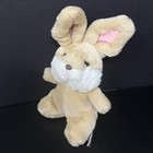 Vintage Russ Berrie Tan White Bunny Rabbit Plush Pink Ears 8  Stuffed Animal 400