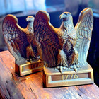 Vintage 1776 Eagle Bookends Pair Brass Finish By Philadelphia Mfg Co Patriotic