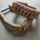 Vtg Leather Wood   Metal Western Horse Stirrups Saddlery Foot Rest Pair Rawhide 