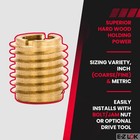E-z Lok Threaded Insert Brass 10-24 Internal Threads 0 500 Length Pack 25