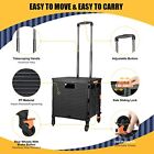  Foldable Utility Cart Portable Rolling Crate Handcart Shopping Trolley Black
