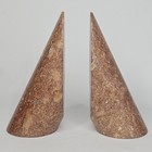 Pair Of Stone Mcm Bookends 7 5  Pink Red Marble Heavy Polished Granite Spires 3 