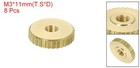 8pcs Knurled Thumb Nuts M3 Brass Nut Flat Head Through Hole For 3d Printer Part