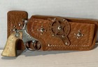 Hubley Texas Ranger Cap Gun Toy Revolver W  Matching Leather Holster  Rare