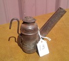 Antique Tin Miners Teapot Cap Lamp 1800s Pittsburg Oil Wick Mining Hat Lantern