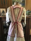 Vintage Antique 1930   s 1940   s Cotton Full Polka Dot Apron Pocket L 35   