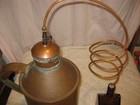 Nice Antique Copper 2 Gal  Moonshine Still W coil  Rare K C Booz s Old Cabin Jug
