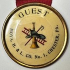1896 Chester Pa Moya Hook   Ladder Co Guest Ribbon 3 5 h