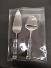 Cake Server   Knife Set  Stainless Steel  Acrylic Handle Wedding New   No Box