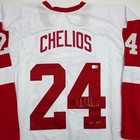 Autographed signed Chris Chelios Detroit White Hockey Jersey Beckett Coa
