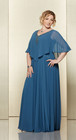 Mother Of The Bride Dressesv Neck Beaded Cape Chiffon Maxi Wedding Evening Gown