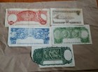 Australia Commonwealth Pounds Set Of 5 Notes 10 5  2 Of 1 Pound   Ten Shilling