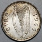 1940 Ireland 1 2 Crown Unc Irish Horse Silver Coin  26071409r 