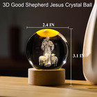 3d Crystal Jesus Figurine Statue Night Light  Laser Engraved Crystal Christian C