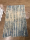 Vintage Bleached Out Fringe Light African Indigo Mud Cloth Denim Textile Blanket