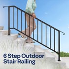 2-pack 6 Step Hand Rails For Outdoor Steps Wrought Iron Railing For Porch Deck