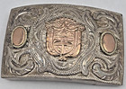 Vintage Sterling Silver Gilded Crest Bertha 925 Mexico Belt Buckle